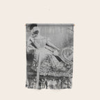 Eyes wide open, Lillian Russell, 1895 seated masquerade ball portrait black and white photograph Wall Hanging Gallery Image 1
