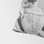 Eyes wide open, Lillian Russell, 1895 seated masquerade ball portrait black and white photograph Pillow Sham Gallery Image 4