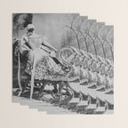 Eyes wide open, Lillian Russell, 1895 seated masquerade ball portrait black and white photograph Wrapping Paper Gallery Image 3