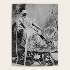 Eyes wide open, Lillian Russell, 1895 seated masquerade ball portrait black and white photograph Poster Gallery Image 4
