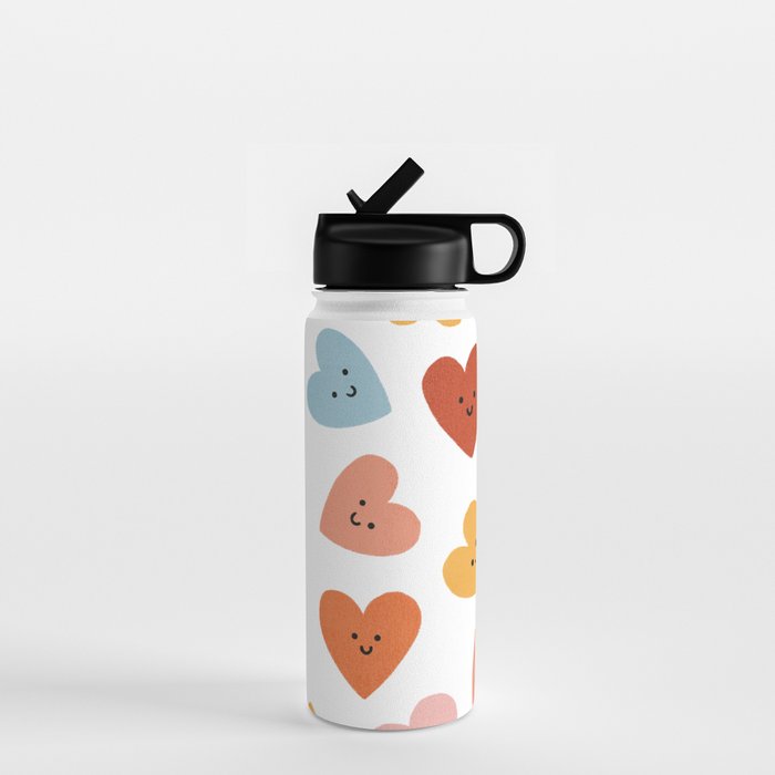 Happy Smiley Heart Water Bottle Gallery Image 1