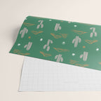 Retro cactus plant art pattern Wrapping Paper Gallery Image 2