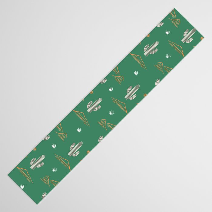 Retro cactus plant art pattern Table Runner Gallery Image 3
