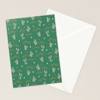 Retro cactus plant art pattern Stationery Card Gallery Image 2