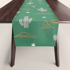 Retro cactus plant art pattern Table Runner Gallery Image 1