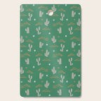 Retro cactus plant art pattern Cutting Board Gallery Image 1