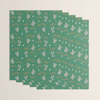 Retro cactus plant art pattern Wrapping Paper Gallery Image 3
