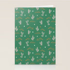 Retro cactus plant art pattern Stationery Card Gallery Image 2