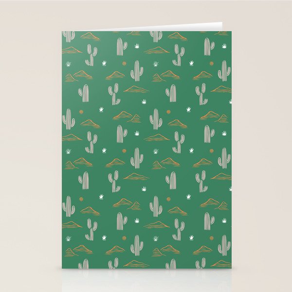 Retro cactus plant art pattern Stationery Card Gallery Image 2