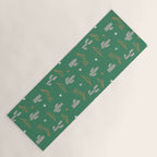 Retro cactus plant art pattern Yoga Mat Gallery Image 1
