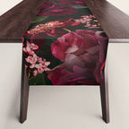 Vintage & Shabby Chic - Night Botanical Flower Roses Garden Table Runner Gallery Image 1