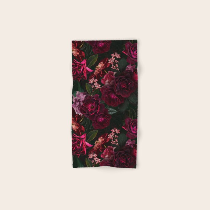 Vintage & Shabby Chic - Night Botanical Flower Roses Garden Bath Towel Gallery Image 1