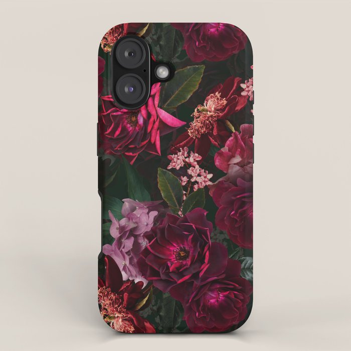 Vintage & Shabby Chic - Night Botanical Flower Roses Garden iPhone Case