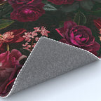 Vintage & Shabby Chic - Night Botanical Flower Roses Garden Rug Gallery Image 4