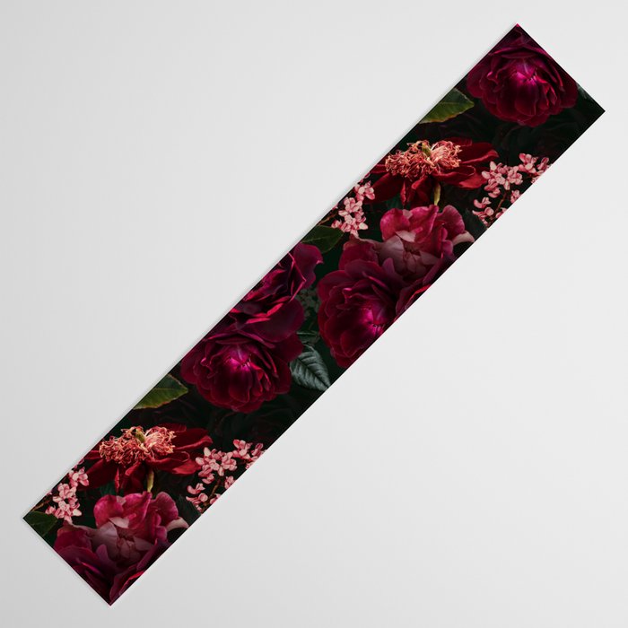 Vintage & Shabby Chic - Night Botanical Flower Roses Garden Table Runner Gallery Image 3