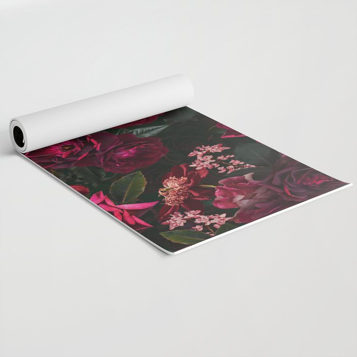 Vintage & Shabby Chic - Night Botanical Flower Roses Garden Yoga Mat Gallery Image 2