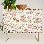 Red Yellow Abstract Antique Colorful Moroccan Rug Print Credenza Gallery Image 1
