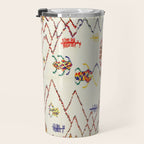 Red Yellow Abstract Antique Colorful Moroccan Rug Print Travel Mug Gallery Image 3
