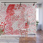 Watercolor Red Rhythm Wall Mural Gallery Image 1