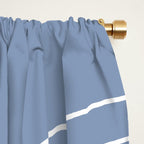 Minimal Line Curvature XIII Natural Blue Mid Century Modern Arch Abstract Window Curtain Gallery Image 2
