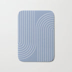 Minimal Line Curvature XIII Natural Blue Mid Century Modern Arch Abstract Bath Mat Gallery Image 1