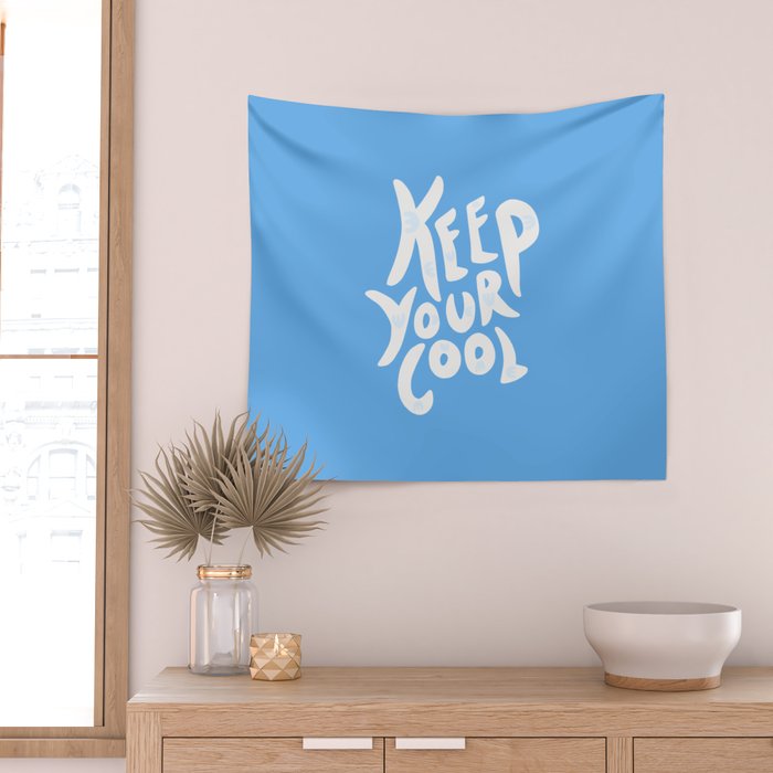 Keep Your Cool in Blue Wall Tapestry Gallery Image 2