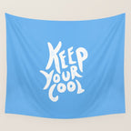Keep Your Cool in Blue Wall Tapestry Gallery Image 4
