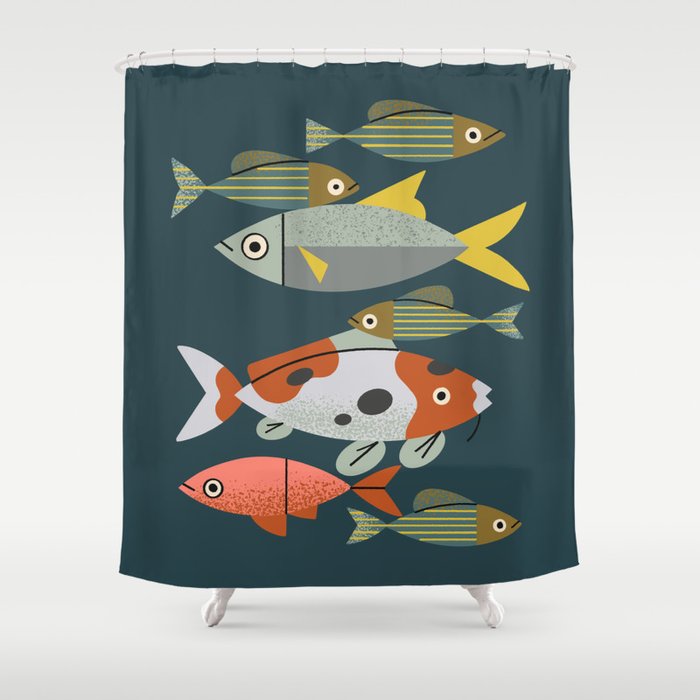 Pond Fishes Shower Curtain Gallery Image 1