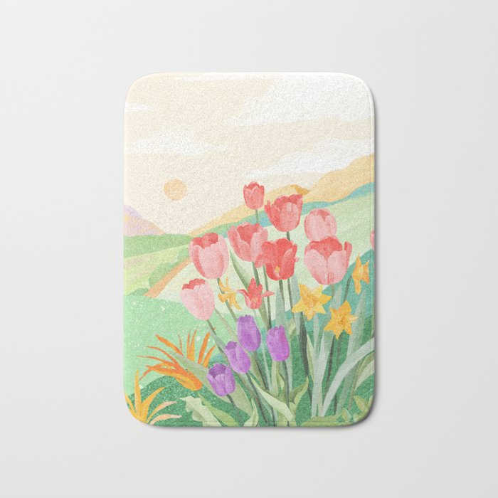Wildflower Field Bath Mat Gallery Image 1