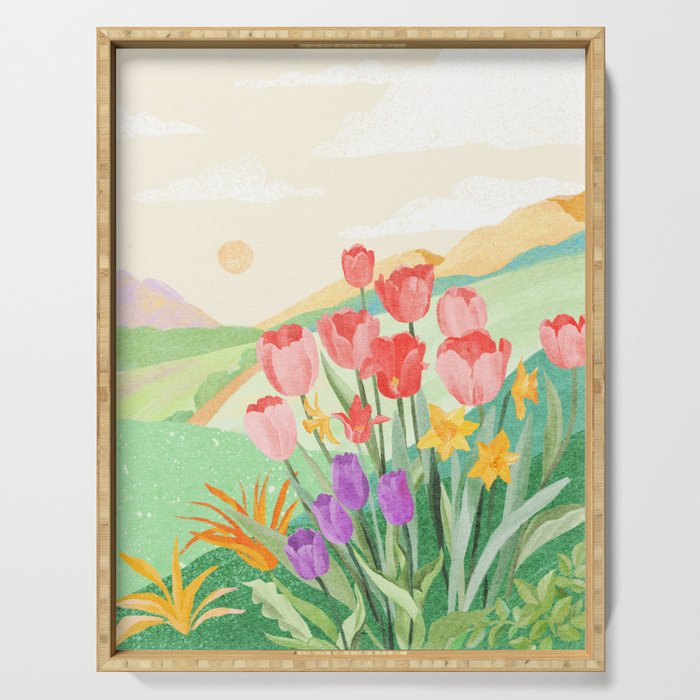 Wildflower Field Serving Tray Gallery Image 1