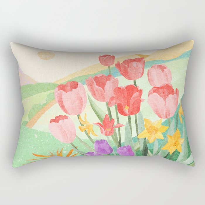 Wildflower Field Rectangular Pillow Gallery Image 1