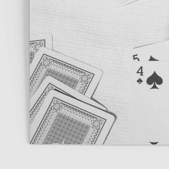 Playing a Game of Cards | Black and White Summer Sunshine Outside Games Photography Art Print Poster Gallery Image 3