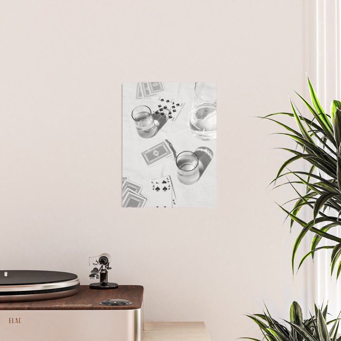 Playing a Game of Cards | Black and White Summer Sunshine Outside Games Photography Art Print Poster Gallery Image 2