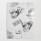 Playing a Game of Cards | Black and White Summer Sunshine Outside Games Photography Art Print Poster Gallery Image 4