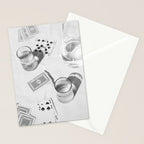 Playing a Game of Cards | Black and White Summer Sunshine Outside Games Photography Art Print Stationery Card Gallery Image 2