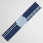 Geometric Lines in night Blue 10 (Rainbow and Sun Abstract) Table Runner Gallery Image 3