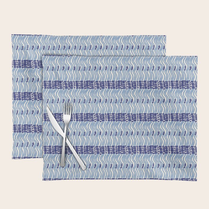 Wiggle Lines - Blue Color Placemat Gallery Image 1