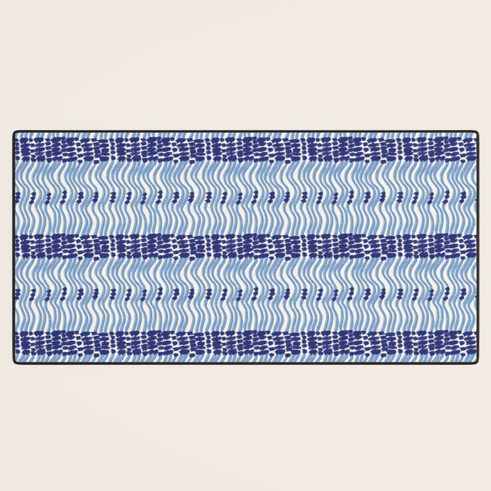 Wiggle Lines - Blue Color Desk Mat Gallery Image 3