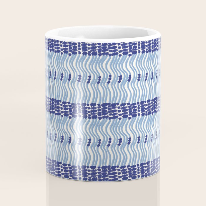 Wiggle Lines - Blue Color Coffee Mug Gallery Image 4