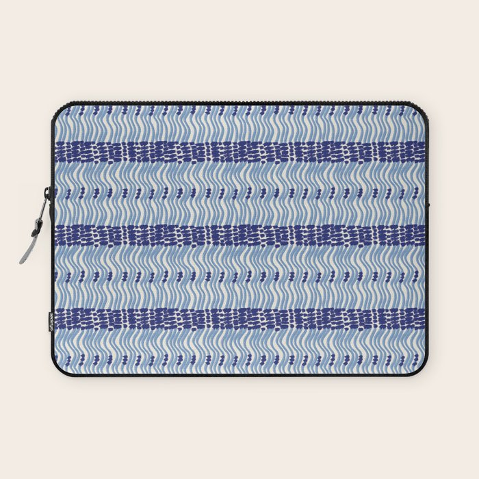 Wiggle Lines - Blue Color Laptop Sleeve Gallery Image 1