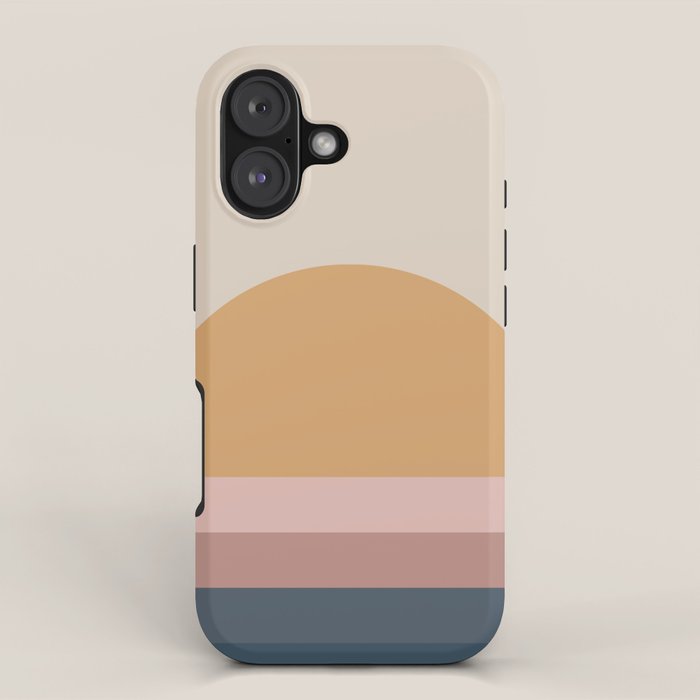 Minimal Retro Sunset - Earthy Neutral iPhone Case Gallery Image 1