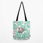 Happy Sloth - Tropical Mint Rainforest Tote Bag Gallery Image 2