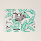 Happy Sloth - Tropical Mint Rainforest Welcome Mat Gallery Image 1
