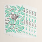 Happy Sloth - Tropical Mint Rainforest Wrapping Paper Gallery Image 3