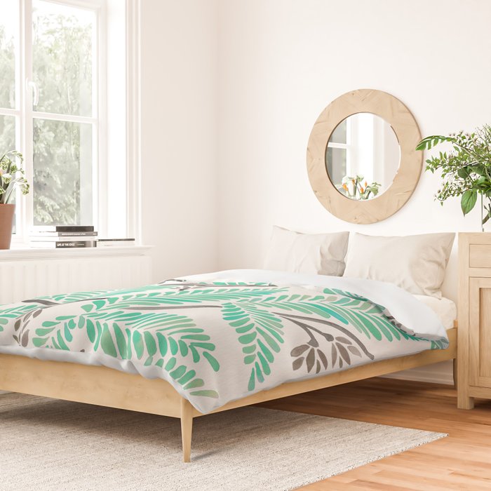 Happy Sloth - Tropical Mint Rainforest Duvet Cover Gallery Image 2