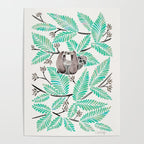 Happy Sloth - Tropical Mint Rainforest Poster Gallery Image 4