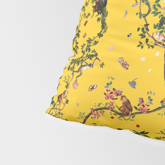 Monkey World Yellow Pillow Sham Gallery Image 4