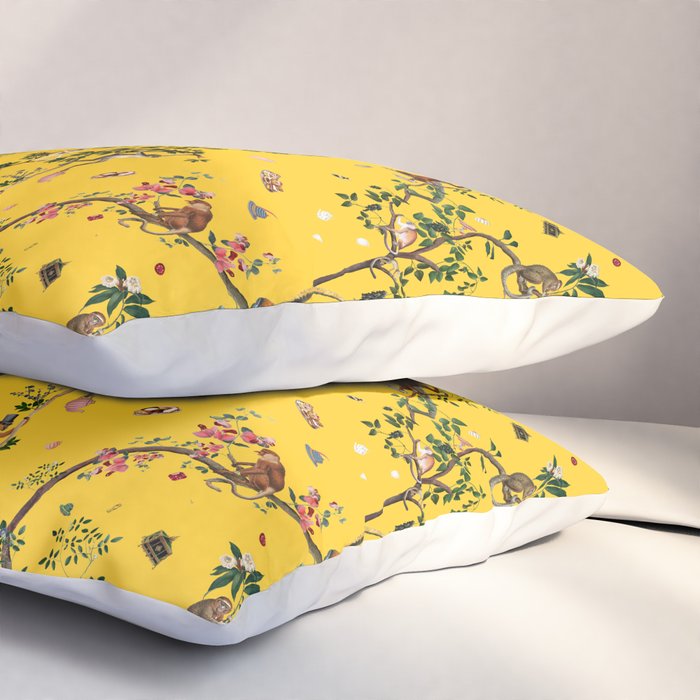 Monkey World Yellow Pillow Sham Gallery Image 3