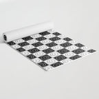 Checked Smiley Faces Pattern (Black & White) Yoga Mat Gallery Image 2