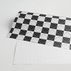 Checked Smiley Faces Pattern (Black & White) Wrapping Paper Gallery Image 2